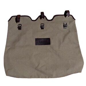 House of Ghiso Interior Liner Bag Canvas Leather Buckles Fold Over
